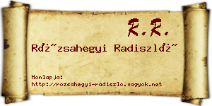 Rózsahegyi Radiszló névjegykártya